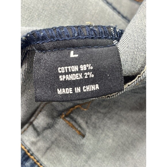 Create 2MRW Denim Jacket Womens Large Distressed Hand Painted Cotton Art to Wear - Picture 12 of 13